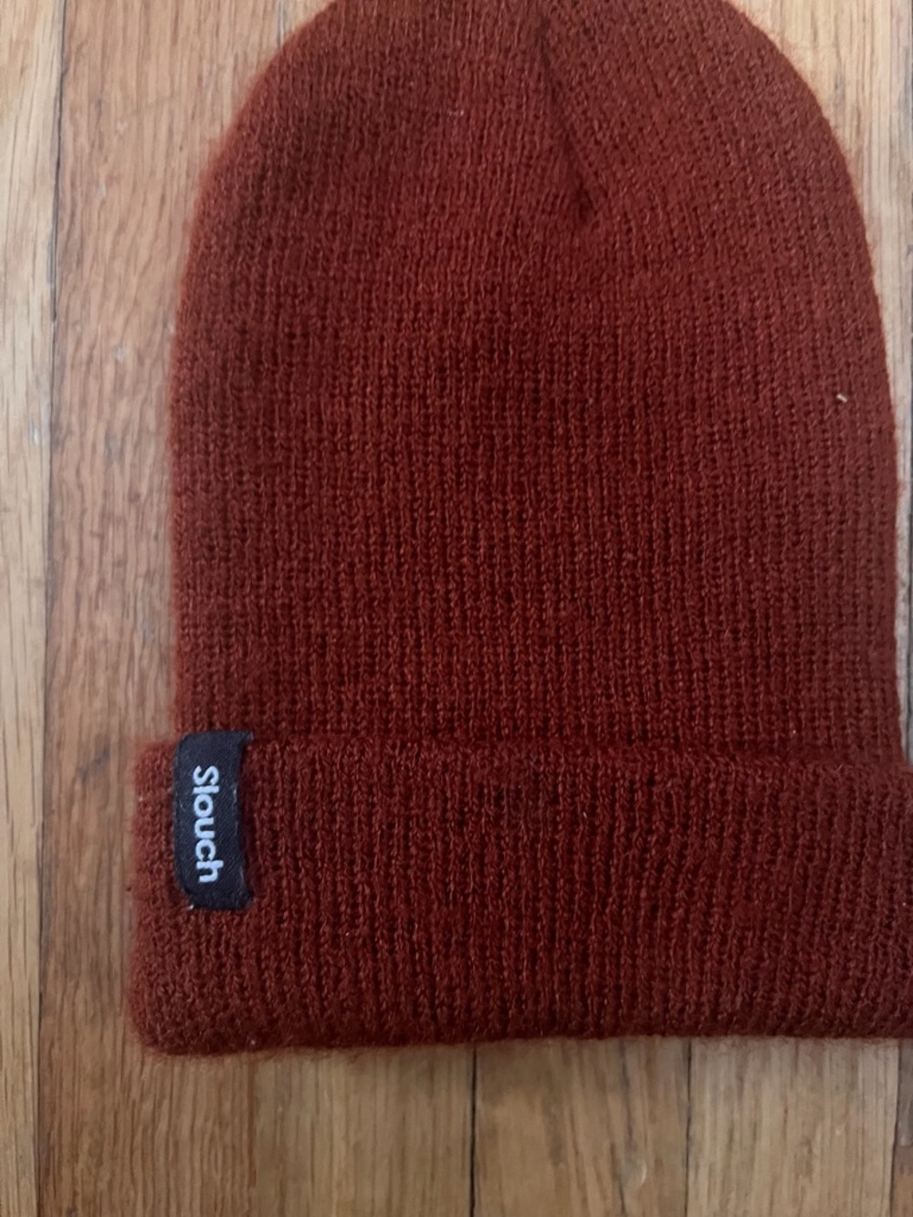 Infant Slouch Ribbed Beanie in Rust - Picture 4 of 5